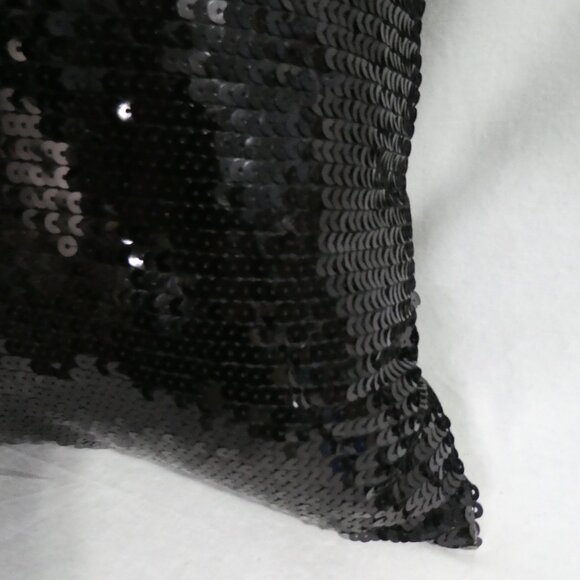 Shiny Black Sequin Throw Pillow | NWOT - Picture 5 of 10